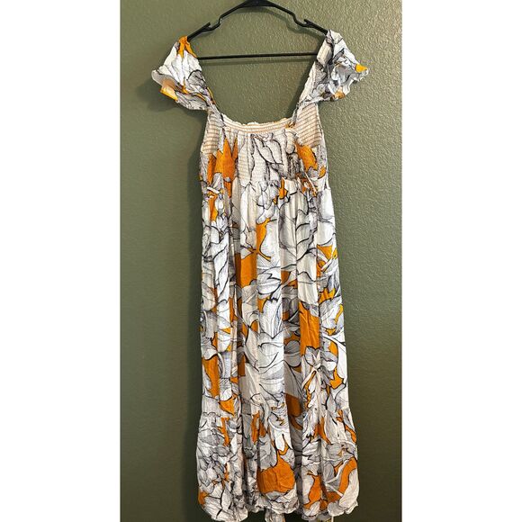 Anthropologie x Alexandra Farmer Smocked Floral Dress Size Large - Picture 6 of 7